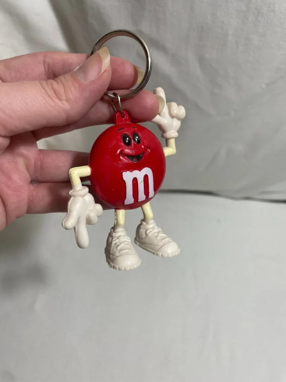 Vintage Red M&M Character Keychain Street Kids Mars Candy Advertising Korea